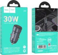 Hoco Z57.U 1×USB-C Autós Gyorstöltő Adapter 30W - Fekete
