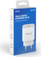 Savio LA-09 1×USB-C Hálózati Töltő Adapter 20W - Fehér