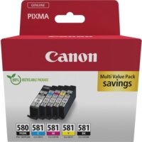 Canon PGI-580BK + CLI-581 CMYK Eredeti Tintapatron Multipack 5db - Fekete/Cián/Magenta/Sárga