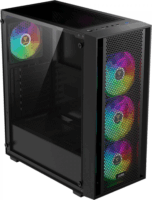 Gamdias Aura GC2 Elite Midi Torony Számítógépház + 4db 120mm ventilátor - Fekete