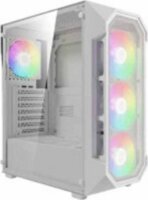 Gamdias Aura GC1 Elite Midi Torony Számítógépház + 4db 120mm ventilátor - Fehér