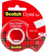 Scotch Crystal Clear ragasztószalag-adagoló 19mmx7,5m - Piros kockás