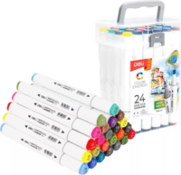 Deli Color Emotion 1 - 7mm Kétvégű Sketch marker készlet - Vegyes színek (24 db / csomag)