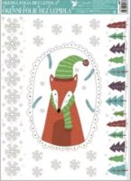 Téli állatkás mintás csillogó ablakmatrica 38 x 30 cm - Többféle