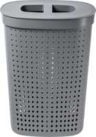 Iris Seoul Oval Műanyag Ovális szennyeskosár tetővel 61l - Szürke