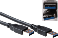 ACT USB-A 3.0 Apa - USB-A 3.0 Apa Adatkábel 0.5m - Fekete