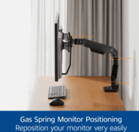 ACT AC8344 17"-32" LCD TV / Monitor Asztali Tartó Kar - Fekete (2 kijelző)