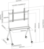 ACT AC8372 50"-86" LCD TV / Monitor Gurulós Padló Tartó Állvány - Fekete