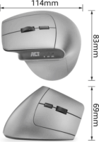 ACT A5155 Ergonomikus Bluetooth + RF Wireless Egér - Fekete / Szürke