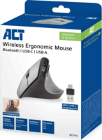 ACT A5155 Ergonomikus Bluetooth + RF Wireless Egér - Fekete / Szürke