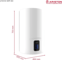 Ariston LYDOS 80 V 1,8K EU Wifi SMART Elektromos Forróvíztároló Bojler 80L 1800 Watt