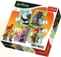 Trefl 34677 - Állati Nagy Kaland Zootropolisban 4 az 1-ben 35 - 48 - 54 - 70 Darabos Puzzle
