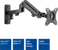 ACT AC8310 10"-27" LCD TV / Monitor Fali Tartó Kar - Fekete