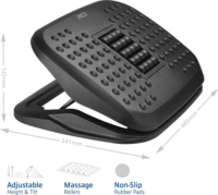 ACT AC8020 Ergonomikus Lábtartó Masszázsgörgőkkel 45 x 34 cm - Fekete