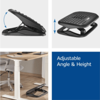 ACT AC8020 Ergonomikus Lábtartó Masszázsgörgőkkel 45 x 34 cm - Fekete