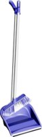 Szemeteslapát hosszú nyéllel és partvissal - Kék