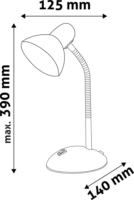 Avide ABDLS-W Asztali Lámpa E27/ 40W / 39 cm - Fehér