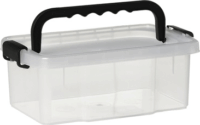 Iris Uno Box Műanyag Tárolódoboz tetővel 11,5L - Átlátszó / Fekete