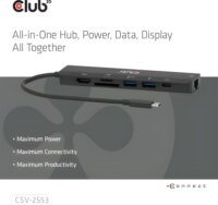 Club 3D CSV-2553 Multifunkciós USB-C 7 port HUB 100W
