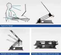 ACT AC8140 Összecsukható / Állítható 15.6" Laptop tartó Alumínium Állvány - Fekete