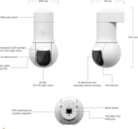 Ubiquiti UniFi UVC-G5-PTZ 4MP 2K kültéri IP Dome kamera - Fehér