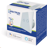 SpectrumLED 2 zónás Wifi Okos Süllyesztett fali Kapcsoló - Fehér