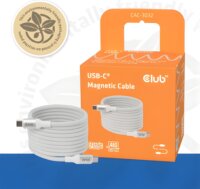 Club3D CAC-3032 USB-C apa - USB-C apa 3.1 Mágneses Adat és töltőkábel 2m - Fehér