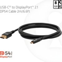Club 3D CAC-1563 USB-C apa - DisplayPort 2.1 apa Átalakító kábel 2m - Fekete