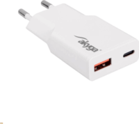 Akyga USB-A / USB-C Hálózati Gyorstöltő Adapter 30W - Fehér