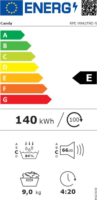 Candy RPE H9A2TRE-S Hőszivattyús Szárítógép 9kg 259kWh - Fehér