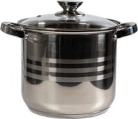 TOO LP-7171-5L Prémium rozsdamentes Fazék Üveg fedővel Ø20cm 5,6L - Ezüst