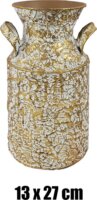 Iris 80938 Nyomott mintás váza 13 x 27 cm - Arany / Fehér