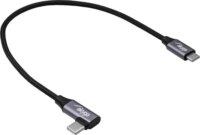 Akyga AK-USB-53 USB-C apa - USB-C apa 2.0 Fonott Adat és töltőkábel 0,3m - Fekete