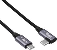 Akyga AK-USB-53 USB-C apa - USB-C apa 2.0 Fonott Adat és töltőkábel 0,3m - Fekete