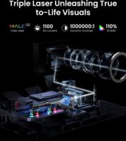 JMGO N1S Tri-Laser Smart 4K UHD 3500 Lumen 3D Projektor - Fehér