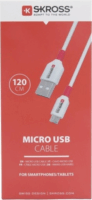 Skross Microcable USB-A Apa - Micro USB-C Apa 2.0 Adat és Töltőkábel 1,2m - Fehér