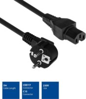 ACT AK5313 Schuko CEE 7/7 - C15 IEC 60320 230V Hálózati Tápkábel 2m - Fekete