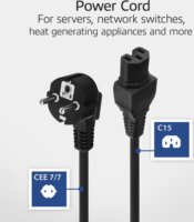 ACT AK5313 Schuko CEE 7/7 - C15 IEC 60320 230V Hálózati Tápkábel 2m - Fekete