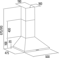Cata VK-5000 X Kürtős Páraelszívó Szagelszívó - Inox