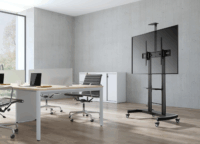 Gembird TVS-100T-02 60"-100" Állítható magasságú gurulós TV-állvány - Fekete