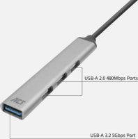 ACT AC6425 4-port USB-Type C HUB (3x USB-A 2.0 + 1x USB-A 3.2)