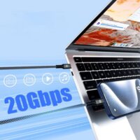 Conceptronic ETTA07B12 USB-C apa - USB-C apa 3.2 Gen 2x2 Adat és töltőkábel 1.2m - Fekete/Szürke