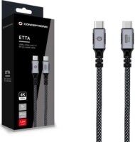 Conceptronic ETTA07B12 USB-C apa - USB-C apa 3.2 Gen 2x2 Adat és töltőkábel 1.2m - Fekete/Szürke