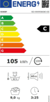 Sharp KD-HHH9S8GW3-EE Hőszivattyús Szárítógép 9kg 194kWh - Fehér