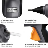 Steinel MobileGlue 3011 Akkumulátoros Ragasztópisztoly (Akku és töltő nélkül) - Fekete/Narancssárga