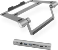 ACT AC8125 Ergonomikus Állítható 15.6" Laptop Asztali Állvány levehető Dokkolóállomással - Fehér