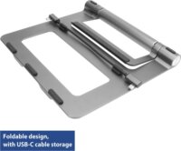 ACT AC8125 Ergonomikus Állítható 15.6" Laptop Asztali Állvány levehető Dokkolóállomással - Fehér