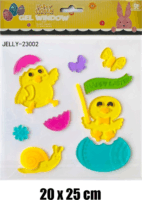 Iris ablakzselé Húsvéti dekoráció 20 x 25cm - Sárga csibék