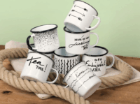 Knorr Prandell Dekorálható zománcos bögre szett filctollal - Fehér