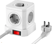 Newell 250V 1x USB-C / 3x USB-A Hálózati elosztó 5 aljzatos 1,5m - Fehér